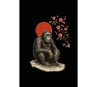 Japanese sumi-e Style dot grid Monkey Cover: 120 Dot Grid Pages, 6x9 in, Japanese Notebook