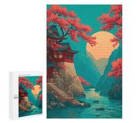 Japanese Temple with Cherry Blossoms Puzzle 1000 Pièces Educa Jouet en Bois Cadeau Unique Décoration Intérieure Jeu Éducatif Challenge Toy Adultes Et Enfants À Partir De 14 Ans 1000 PCS