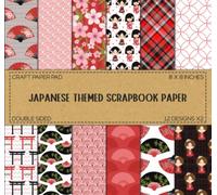 Japanese Themed Scrapbook Paper: 12 Designs X2, Japan Patterns, Craft Paper Pad - Double Sided 8 x 8"