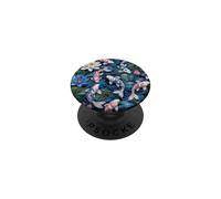 Japanese Transgender Koi Fish Stained Art Trans Lotus Pond PopSockets PopGrip Adhésif