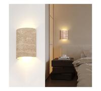 Japanese Travertine Wall Sconce Minimalist Modern Up Down Wall Light Hardwired Ambient Accent Decor Wall Lamp For Bedroom Living Room Staircase Hallway