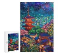 Japanese Village Night Lights Puzzle 1000 Pièces Educa Jouet en Bois Cadeau Unique Décoration Intérieure Jeu Éducatif Challenge Toy Adultes Et Enfants À Partir De 14 Ans 1000 PCS