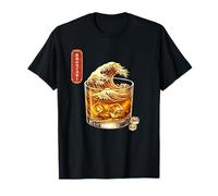 Japanese Vintage Whiskey Wave Art Retro Illustration T-Shirt