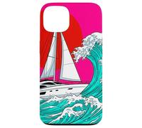 Japanese Wave Sailboat Sailing Boating Club Sailor Coque pour iPhone 13