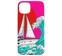 Japanese Wave Sailboat Sailing Boating Club Sailor Coque pour iPhone 15 Plus
