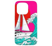 Japanese Wave Sailboat Sailing Boating Club Sailor Coque pour iPhone 15 Pro