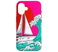 Japanese Wave Sailboat Sailing Boating Club Sailor Coque pour iPhone 16