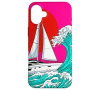 Japanese Wave Sailboat Sailing Boating Club Sailor Coque pour iPhone 16 Plus