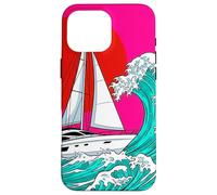 Japanese Wave Sailboat Sailing Boating Club Sailor Coque pour iPhone 16 Pro Max