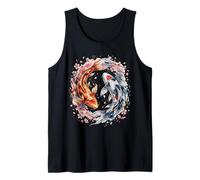 Japanese Yin Yang Koi Fish Sakura Watercolor Débardeur