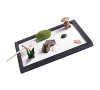 Japanese Zenes Sand Garden for Desk with Rakes Stand Rock Desktop Miniature Set Meditations Women Men Mini Set for Desk