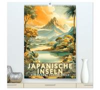 Japanische Inseln - Old School Poster Style (hochwertiger Premium Wandkalender 2027 DIN A2 hoch), Kunstdruck in Hochglanz: Eine Sammlung von Poster über Japanische Inseln in Old School Style