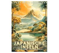 Japanische Inseln - Old School Poster Style (Tischkalender 2027 DIN A5 hoch), CALVENDO Monatskalender: Eine Sammlung von Poster über Japanische Inseln in Old School Style