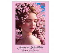 Japanische Kirschblüten - Portraits zum Träumen (Wandkalender 2026 DIN A2 hoch), CALVENDO Monatskalender: Portraits in japanischen Kirschblüten - erstellt mit KI