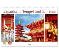 Japanische Tempel und Schreine (Wandkalender 2026 DIN A3 quer), CALVENDO Monatskalender: Die heiligen Stätten Japans mit ihrer majestätischen Architektur.