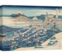 Japanischer Kunstdruck auf Leinwand - Katsushika Hokusai, Fuji vu de Kanaya sur le Tokaido (d'après 36 vues du mont Fuji) - 60x40 cm