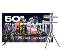 JAPANNEXT Bundle : Ecran PC Grand Format 50" IPS 4K UHD (3840x2160) (+) Support Trépied Bois pour TV & Écran 32-65 Pouces