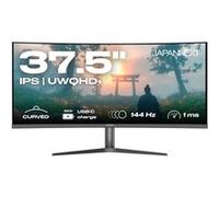 JAPANNEXT Ecran PC Incurvé Gamer 37.5" 144Hz IPS UWQHD+ (3840x1600) 1ms | HDR | Recharge Via USB-C (65W) Inclinaison réglable Haut-parleurs intégrés | sRGB 100% G-Sync/FreeSync | JN-IB375C144UQR-H