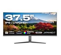 JAPANNEXT Ecran PC Incurvé 37.5" IPS UWQHD+ (3840x1600) | HDR | Recharge Via USB-C(65W) Hauteur & Inclinaison réglable Haut-parleurs intégrés | sRGB 100% G-Sync/FreeSync | JN-IPSC3752UWQHDPR-H-C65W