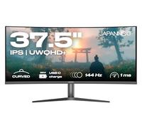 JAPANNEXT Ecran PC Incurvé Gamer 37.5" 144Hz IPS UWQHD+ (3840x1600) 1ms | HDR | Recharge Via USB-C (65W) Inclinaison réglable Haut-parleurs intégrés | sRGB 100% G-Sync/FreeSync | JN-IB375C144UQR-H