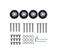Japard Lot de 4 roues de rechange pour bagages - 40 mm x 18 mm - Roulettes pivotantes en caoutchouc - Kits de réparation