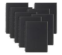 JAPCHET 8 Packs A5 Spiral Sketchbook, Cahier Spirale, Black A5 Drawing Sketch Pad, Cahier de Dessin, A5 Lined Spiral Bound Notebook for Travel, Journaling, 60 Sheets/120 Pages