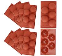 JAPCHET Lot de 10 moules en silicone semi-sphériques de 8 cm à 5 cavités, moules à chocolat demi-ronds, grands moules en silicone pour gelée, mousse dôme, chocolat