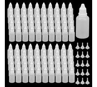JAPCHET Lot de 100 flacons compte-gouttes vides en plastique de 30 ml, avec bouchon et entonnoir, flacon compressible pour gouttes oculaires, huiles essentielles