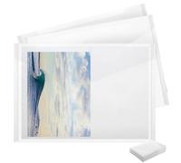 JAPCHET Lot de 100 pochettes transparentes A4 en plastique avec bouton pour bureau, voyage