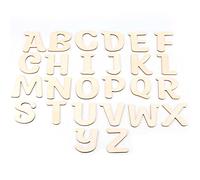 JAPCHET Lot de 104 lettres en bois brut de 10,2 cm, décoratives à peindre, lettres majuscules en bois pour peinture, décoration murale de porte, artisanat, projet de bricolage