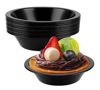 JAPCHET Lot de 15 mini moules à tarte antiadhésifs en acier au carbone pour tarte, muffins et œufs de 10,2 cm, noir