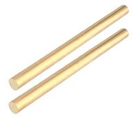 JAPCHET Lot de 2 barres de tour en laiton de 2,5 cm de diamètre, 30,5 cm de long, tiges en laiton massif de qualité supérieure, tige ronde en laiton pour bricolage, modélisme, avion et voitures de