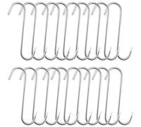 JAPCHET Lot de 20 crochets à viande robustes en acier inoxydable pour accrocher, boucher et fumer Argenté 22,9 cm 8 mm d'épaisseur