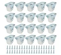 JAPCHET Lot de 20 petites roulettes fixes de 25 mm, roues de tiroir, roues non pivotantes pour chariot, meubles, armoire
