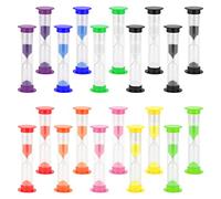 JAPCHET Lot de 20 sabliers de 3 Minutes, 10 Couleurs, pour la Maison, Le Bureau, la Cuisine, la Salle de Classe