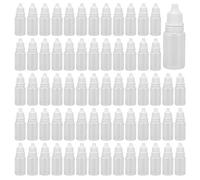 JAPCHET Lot de 250 flacons compte-gouttes vides en plastique de 10 ml, avec entonnoir et bouchon à vis, flacon compressible blanc pour gouttes oculaires, huiles essentielles