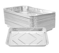 JAPCHET Lot de 30 plateaux en aluminium - 32,5 x 22,5 x 3,7 cm - Capacité de 1800 ml - Pour barbecue et rôtissage