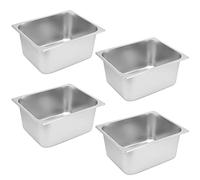 JAPCHET Lot de 4 poêles à vapeur en acier inoxydable de taille 1/2, anti-bourrage, pour hôtel, restaurant, buffet de restauration, 15,2 cm de profondeur
