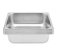 JAPCHET Lot de 4 poêles à vapeur en acier inoxydable de taille 1/2, anti-bourrage, pour hôtel, restaurant, buffet de restauration, 10,2 cm de profondeur