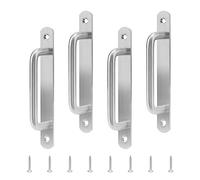 JAPCHET Lot de 4 poignées de porte coulissante, en acier inoxydable, 16 cm, poignées coulissantes pour porte de salle de bain, cuisine
