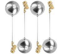 JAPCHET Lot de 4 robinets à boisseau sphérique flottants en acier inoxydable, 1,9 cm DN20 réglable pour réservoir d'eau flottant, robinet à boisseau flottant, soupapes à flotteur automatiques en