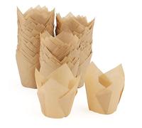 JAPCHET Lot de 400 caissettes en papier de cuisson pour muffins, cupcakes, muffins, emballages pour muffins pour mariages et anniversaires Marron