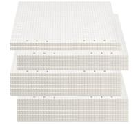 JAPCHET Lot de 450 feuilles de papier A5 quadrillé de 5 mm, 6 trous perforés pour carnets de notes de 14,7 x 20,3 cm, 450 feuilles/900 pages