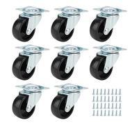 JAPCHET Lot de 8 roulettes pivotantes de 40 mm, jusqu'à 160 kg, roues de meubles pour chaises, tables, chariots