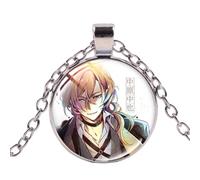 Japon Anime Bungou Chiens errants Pendentif Collier Dazai Osamu Nakajima Personnages de Dessin animé Imprimé Verre Cristal Ras du Cou Bijou, Verre