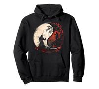 Japon Anime Masque Kitsune Samouraï Ying Yang Rétro Esthétique Sweat à Capuche