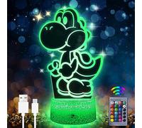 Japon Anime Yoshi Veilleuse pour enfants Lampe 3D LED Illusion 16 couleurs Yoshi Jouet Lampe USB Smart Touch Télécommande Lampe de table Yoshi Cadeau pour chambre d'enfant Décoration Vacances Cadeaux