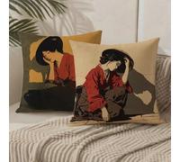 Japon Coussin Exterieur Impermeable Femme Housse Coussin 30x30 Lot de 2 Double Face Imprimé Velours Taie Oreiller de Canap pour Salon Chambre Jardin Terrasse Quatre Saisons Decor Cadeaux 1B-66