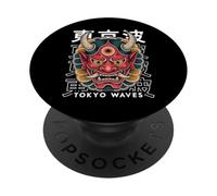 Japon Devil Hannya Masque Japonais Oni Yokai Oni PopSockets PopGrip Adhésif