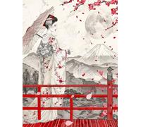Japon Diamond Painting Adulte, 5D Diamond Painting Femme Japonaise Diamond Painting Petit Format 30x40cm, Carré Tableau Strass Diamant, 5D Cristal Point de Croix Broderie Diamant Kit Complet 9-9